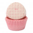 Mini Muffinsformer Rosa/Hvite Miniprikker – 100 stk thumbnail