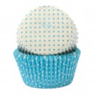 Mini Muffinsformer Blå/Hvite Miniprikker – 100 stk thumbnail
