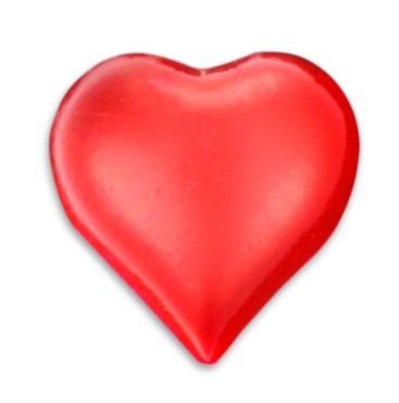 Perle Hjerte Rød 24 stk