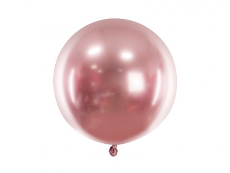 Glossy Ballong Rosegull 60 cm