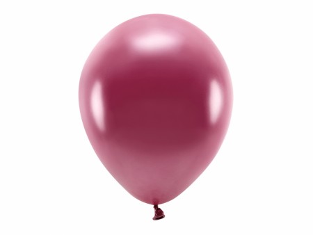 ECO Ballonger 10 Stk, 30cm - Metallisk, Dyp Rød