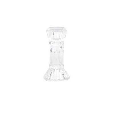 Lysestake glass 6x12,5cm klar