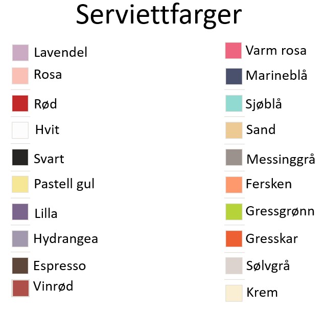Serviettfarger - Personlige Servietter